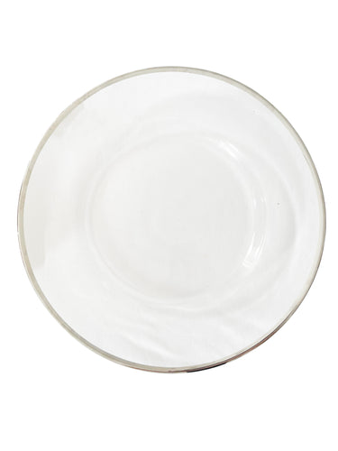 Under Plate - Silver Rimmed Clear