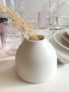 Vase - White Ceramic Squat