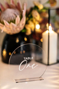 Table Number - Clear & White