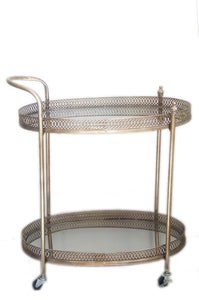 Drinks Trolley - Gold Vintage Immoveable