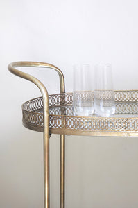 Drinks Trolley - Gold Vintage Immoveable