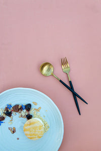 Cutlery - Black & Gold Dessert Spoon