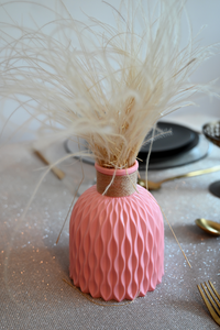 Vase - Pink Rippled Plastic