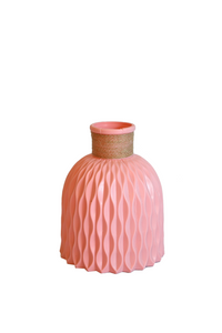 Vase - Pink Rippled Plastic