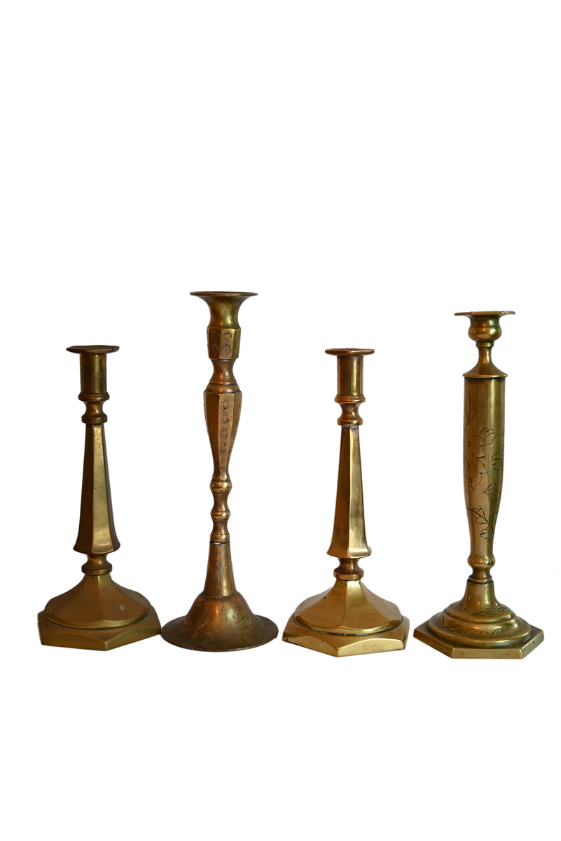 Brass Single Candlestick XL Hire Haus