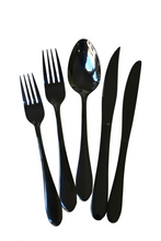 Load image into Gallery viewer, Cutlery - Black Full Set of 5