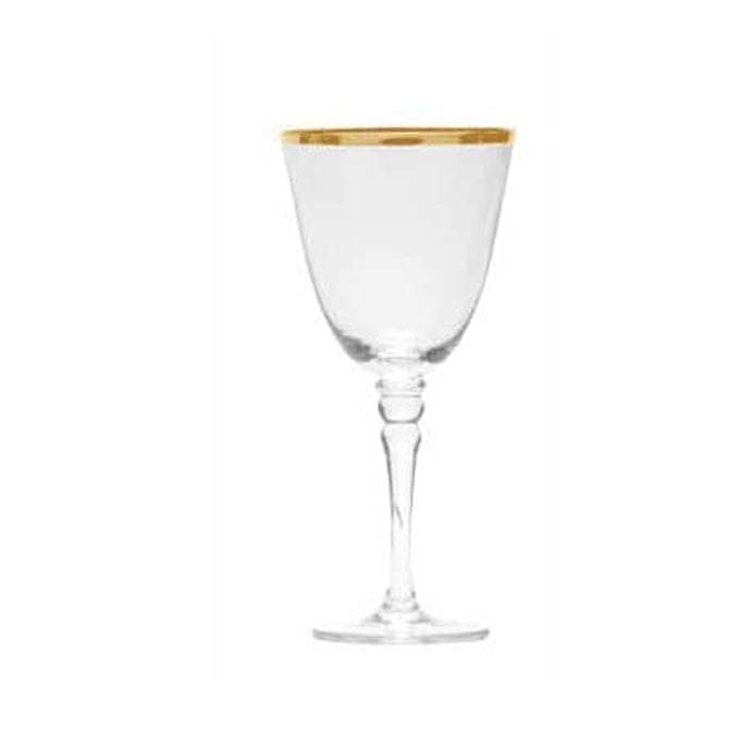 Glassware- Gold Rimmed White Wine