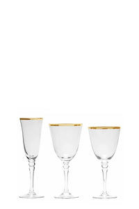 Glassware - Gold Rimmed Glassware Full Set