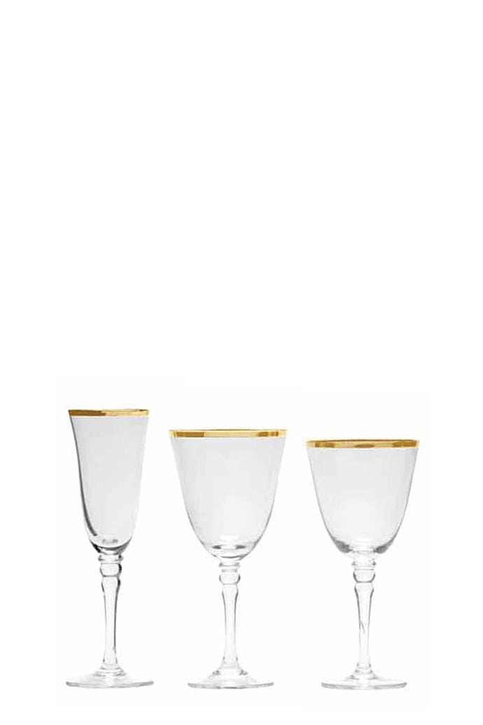 Glassware - Gold Rimmed Glassware Full Set