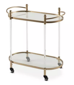 Drinks Trolley - Gold Modern Moveable