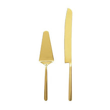 Load image into Gallery viewer, Cutlery - Gold Cake Knife &amp; Lifter Set