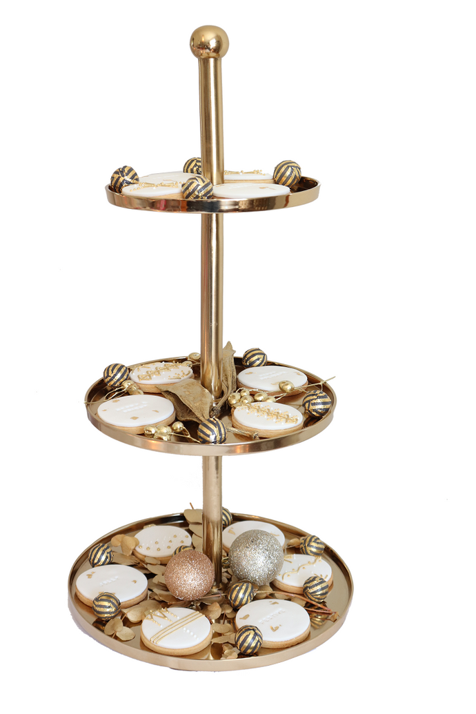 Cake Stand - Gold 3 Tiered