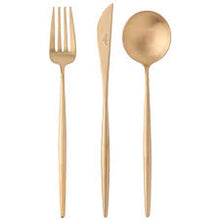 Load image into Gallery viewer, Cutlery - Matte Gold Set of 3